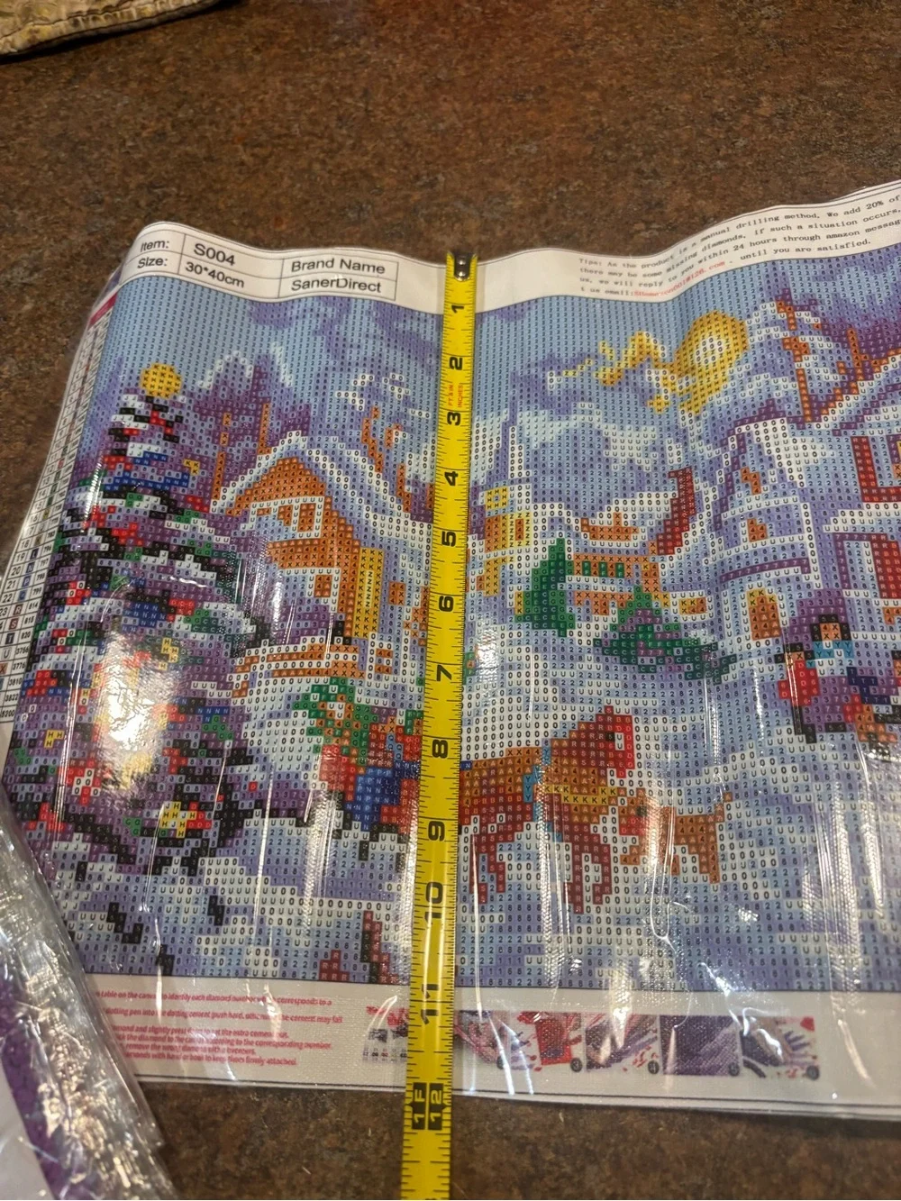 🧵Winter Village Diamond Painting Canvas with Sleigh Scene